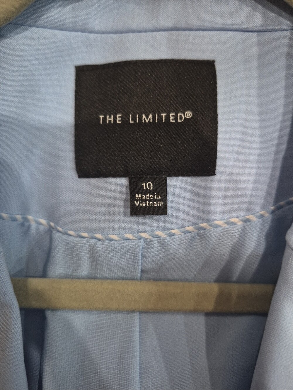 Women's The Limited Two Piece Pant Suit Sky Blue Office Blazer Size 10 - Picture 4 of 5